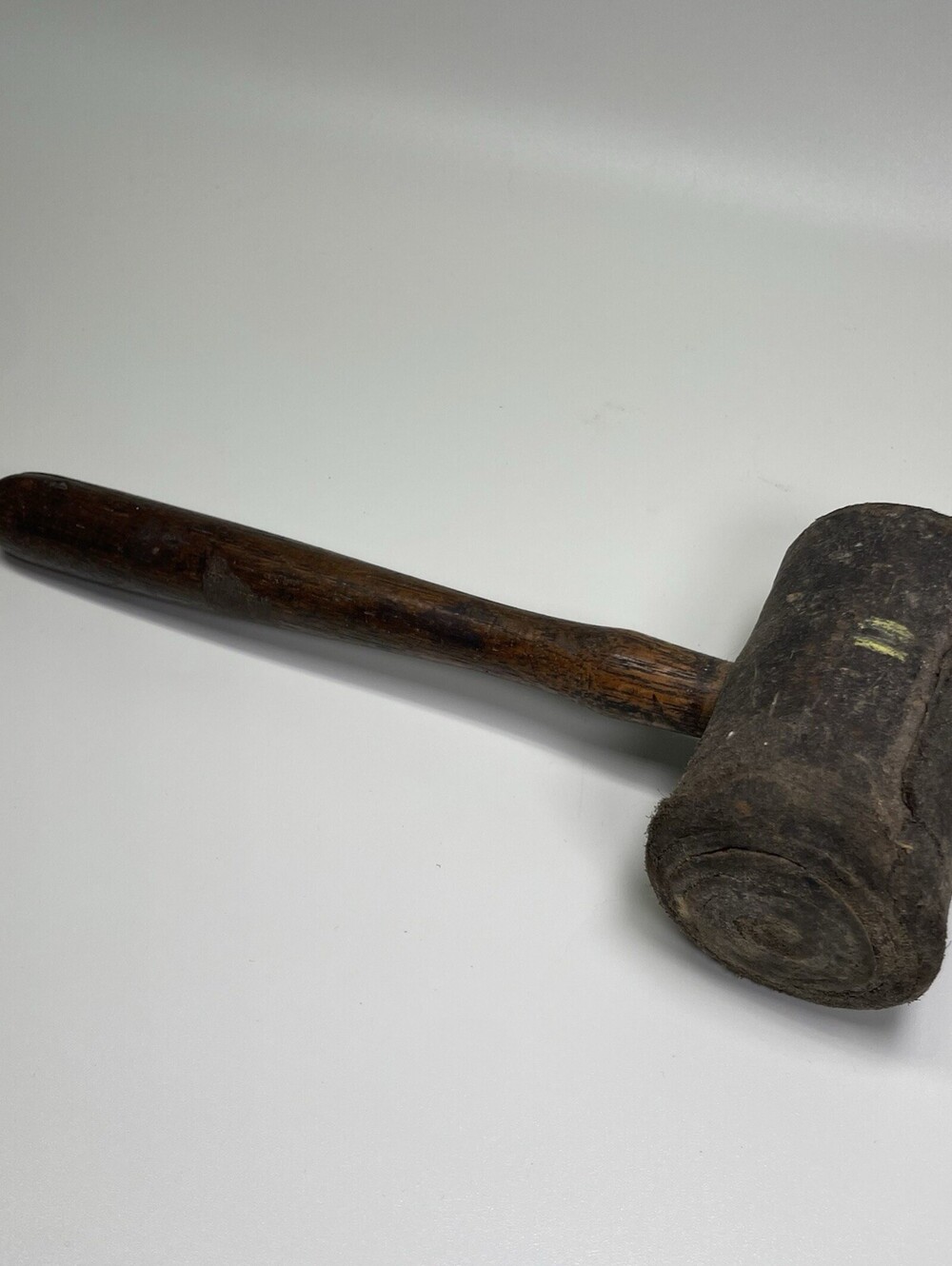 Vintage Rawhide Rolled Leather Head Mallet Multi Use Project Hammer Rustic Decor